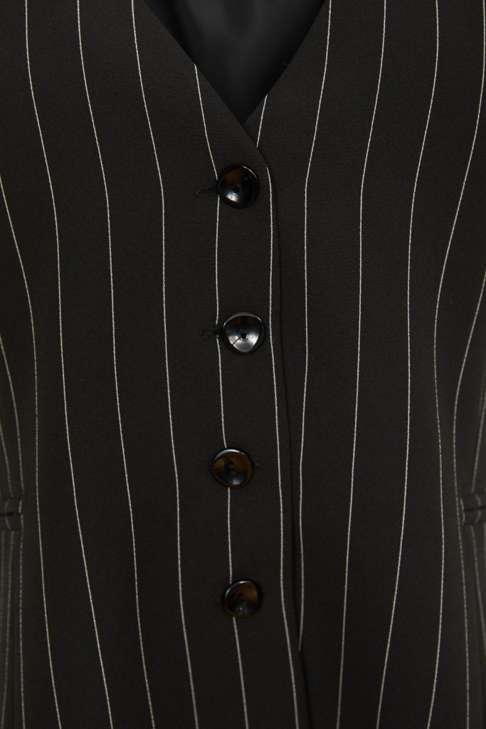 KCW24170 BLACK/WHITE Striped Waistcoat Kate Cooper