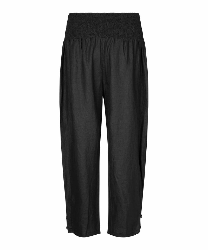 Rowena Linen Trouser in PURE BLACK