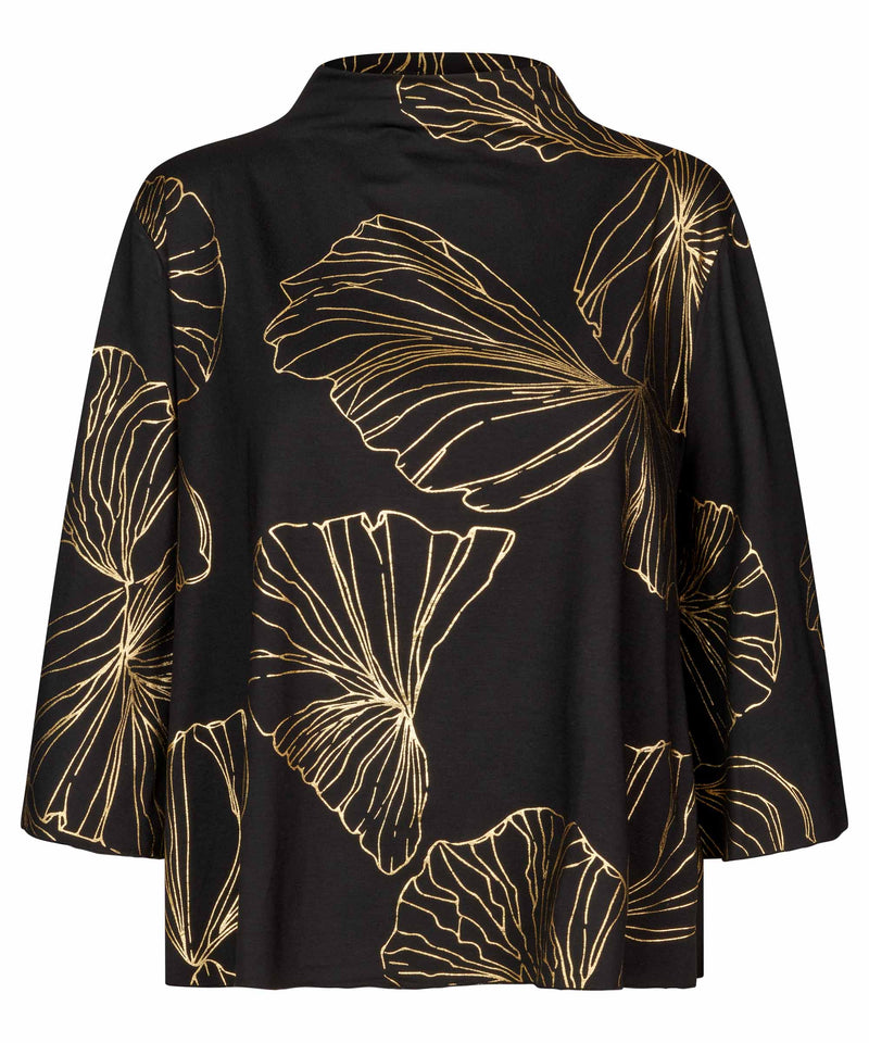 1010188 GOLD Birdini Foil Print Top MASAI