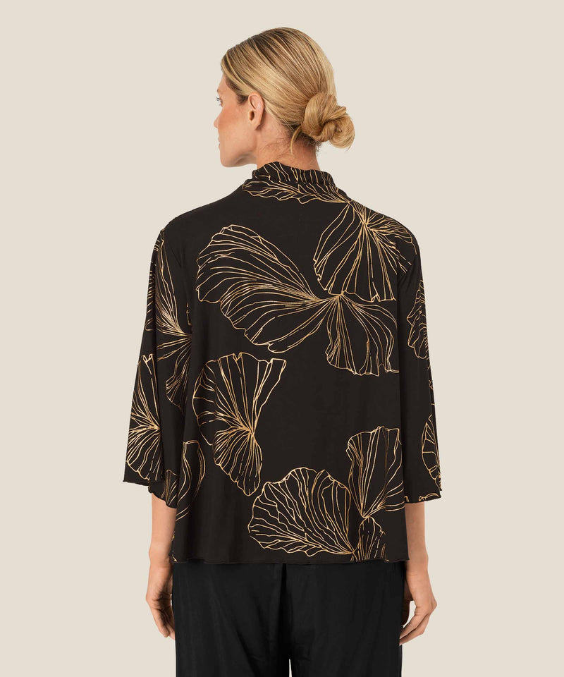 1010188 GOLD Birdini Foil Print Top MASAI