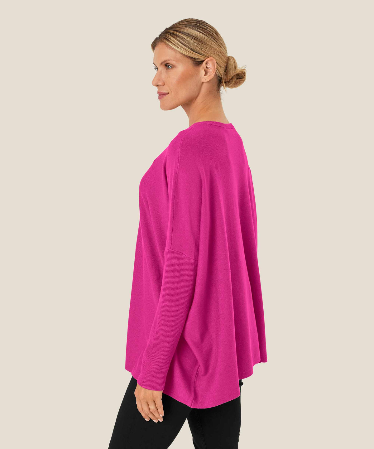 1009888 Fuchsia Red Fronia Oversize Top MASAI