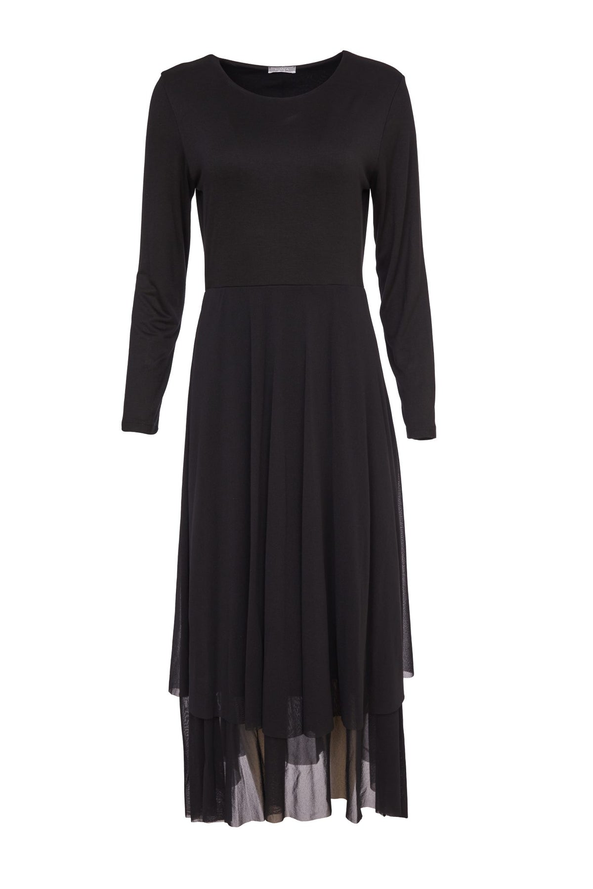 NAYA Black Dress With Mesh Skirt NAW24119