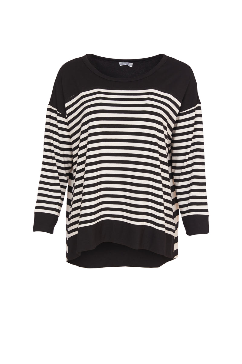 NAYA Stripe Top With Contrasting Top Panel & Constrasr Hemband NAW24134