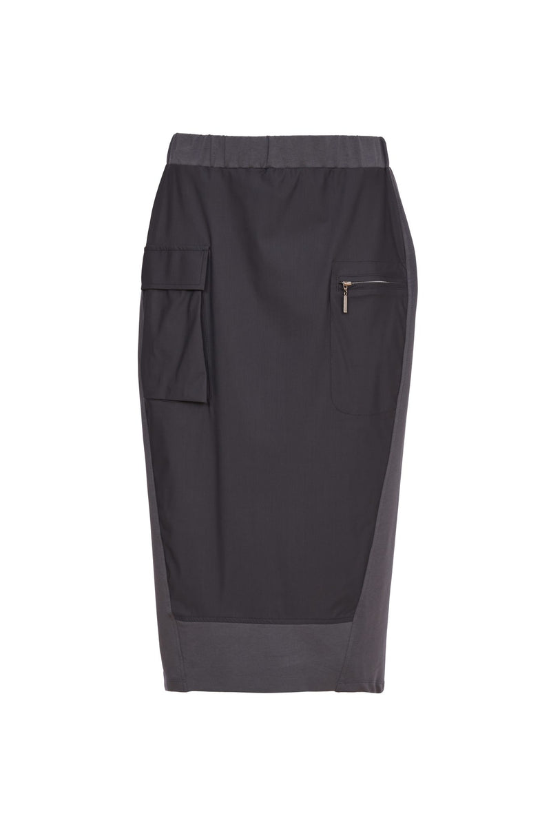 NAYA Skirt With Contrast Front Panel & Pocket Zip NAW24141