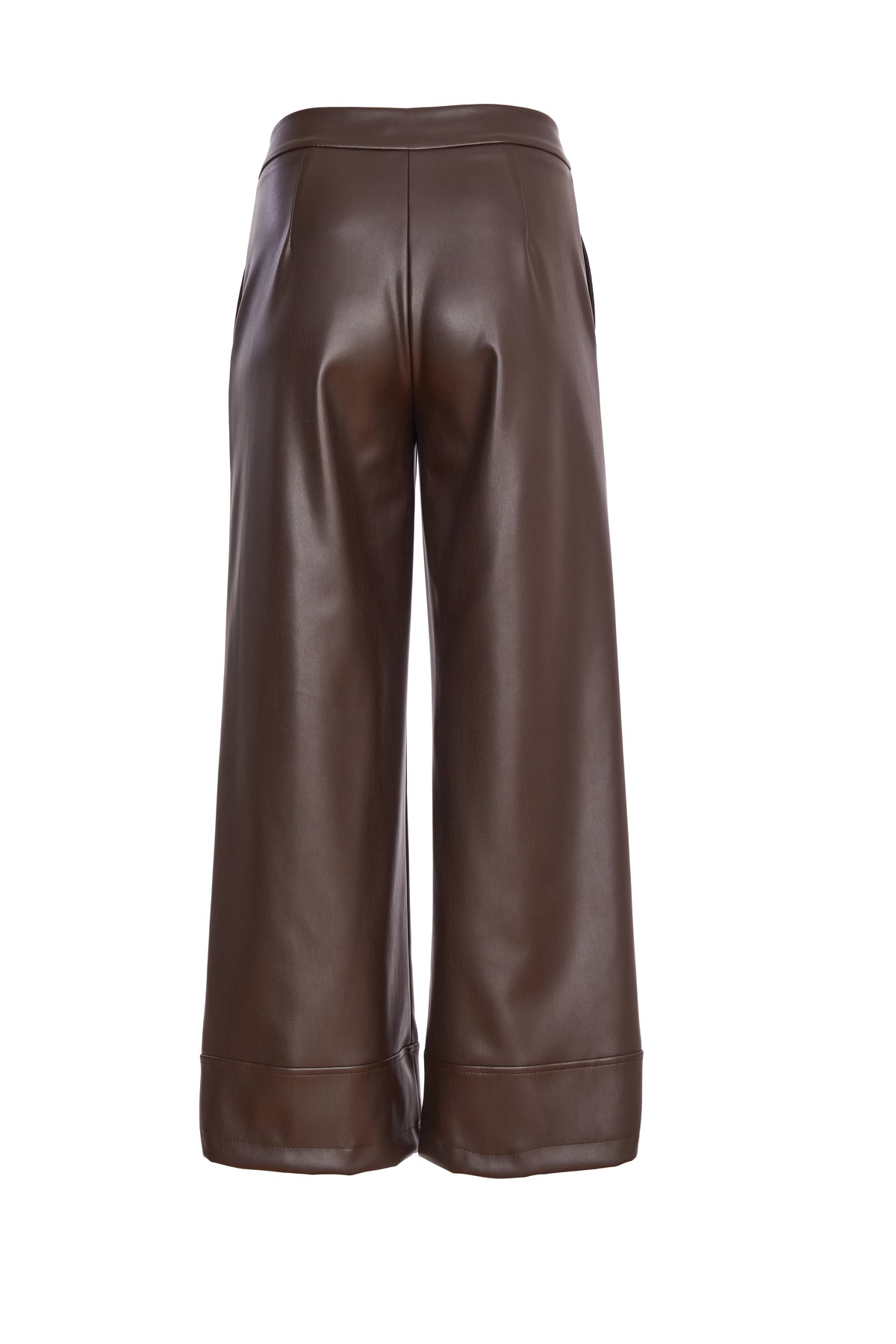 NAYA Wide Leg Leatherette Trouser With Zip Waist NAW24262