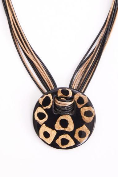 NAW24303 BLACK/BRONZE Printed Aztec Necklace NAYA