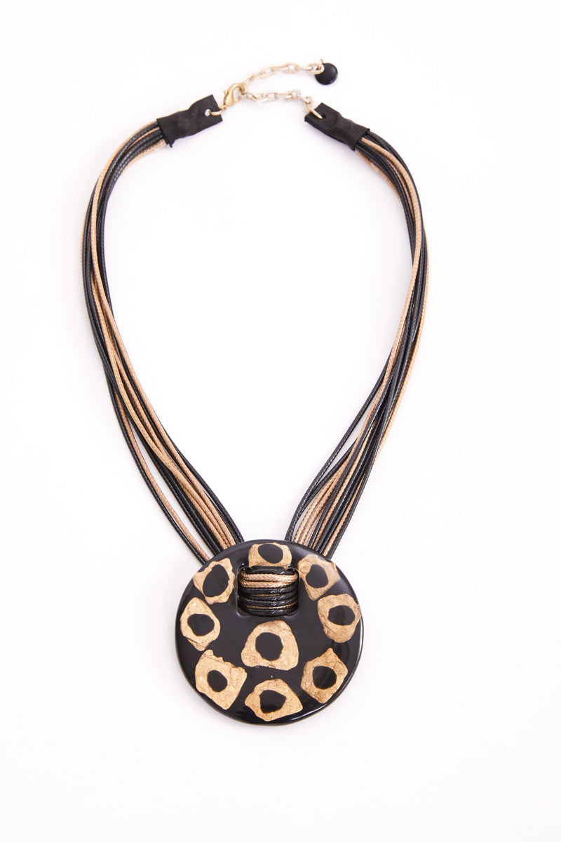 NAW24303 BLACK/BRONZE Printed Aztec Necklace NAYA