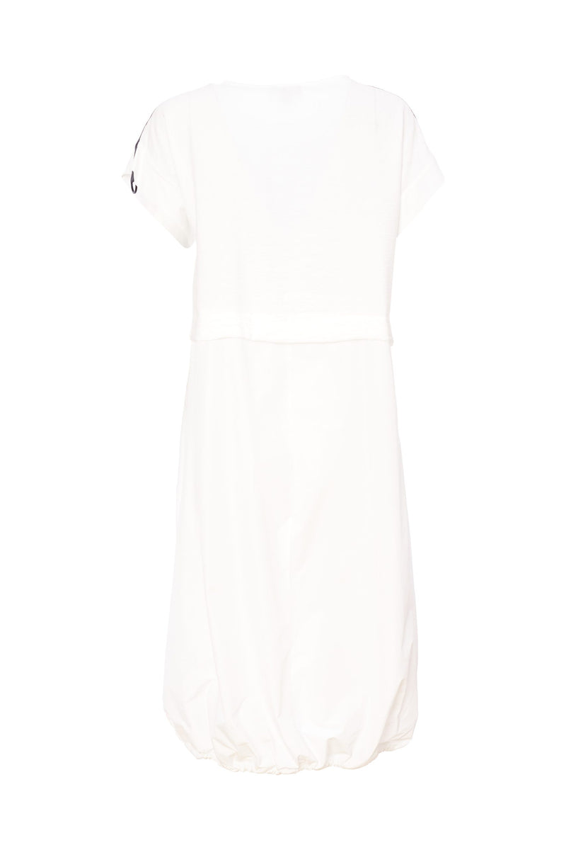 ORS24132 WHITE/BLACK Brush Stock Print Dress ORA
