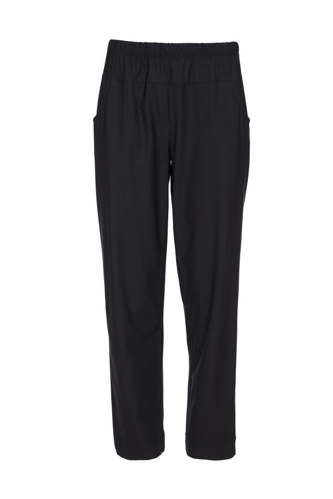 ORA Black Elastic Waist Trouser With Pockets ORW24101