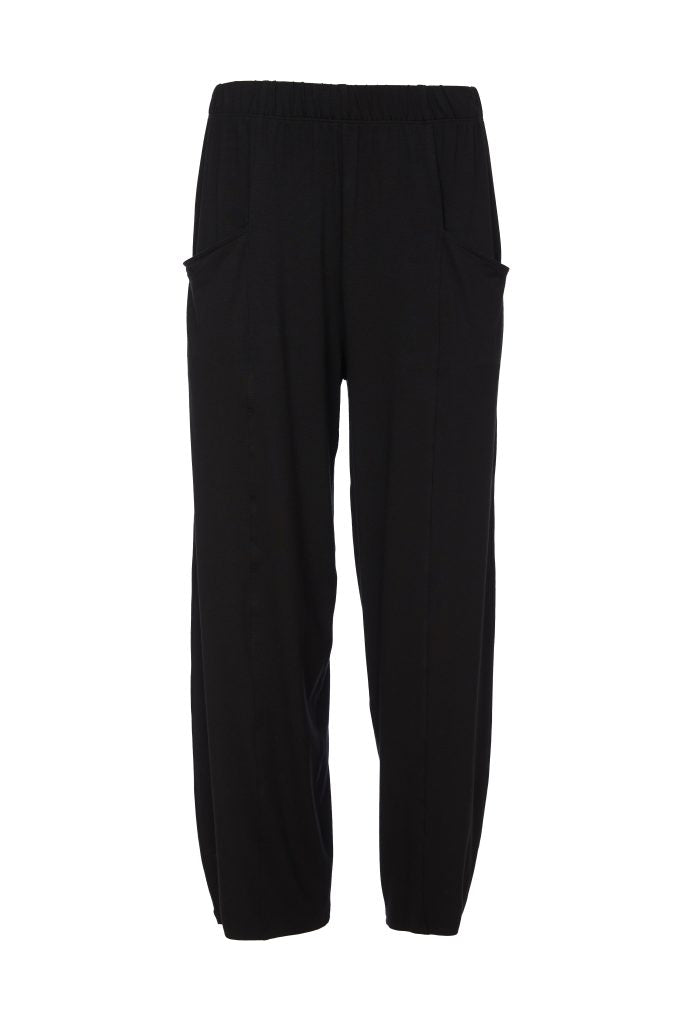 ORA Black Elastic Waist Trouser With Pockets ORW24101