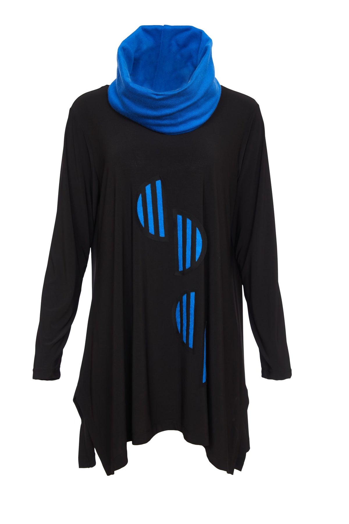 ORA Black Imperial Tunic With Contrast Retail & Neckpiece ORW24116