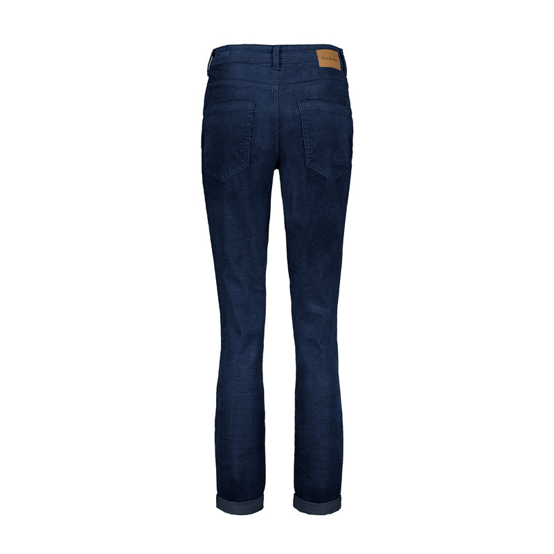 SRB4293 Jeans Blue Carrie Finecord Trouser Red Button