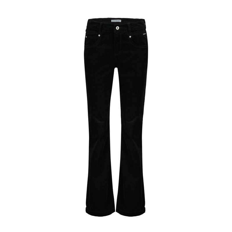 SRB4319 Black Bibette Velvet Trouser Red Button