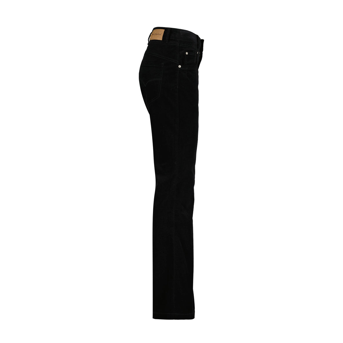 SRB4319 Pantalon Bibette Velours Noir Bouton Rouge