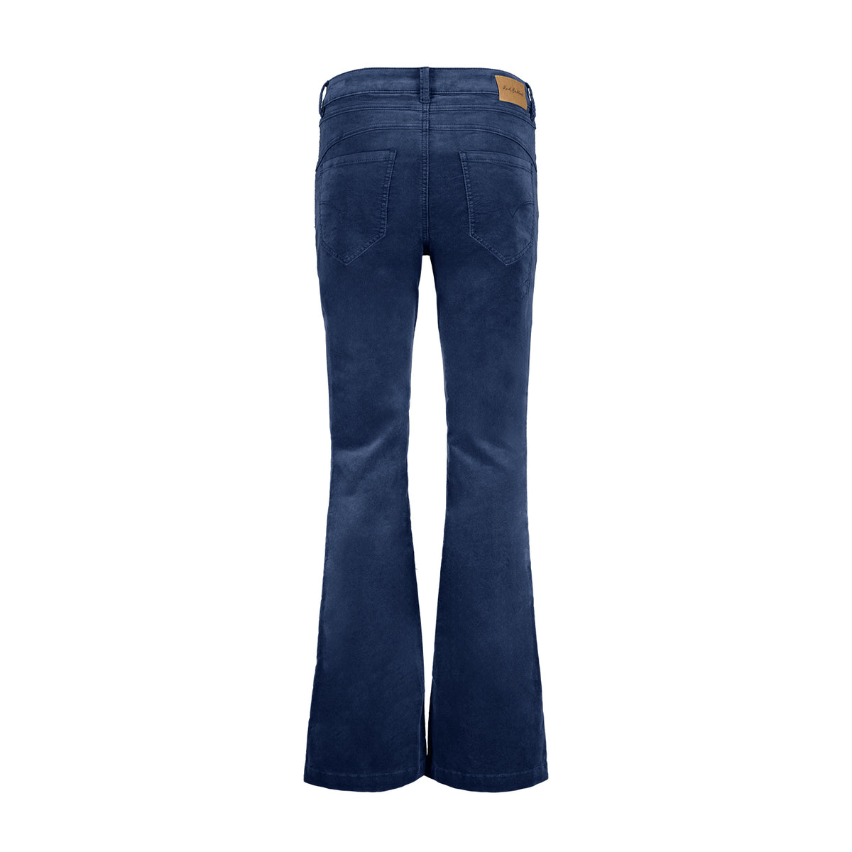 SRB4319 Jeans Blue Bibette Velvet Trouser Red Button