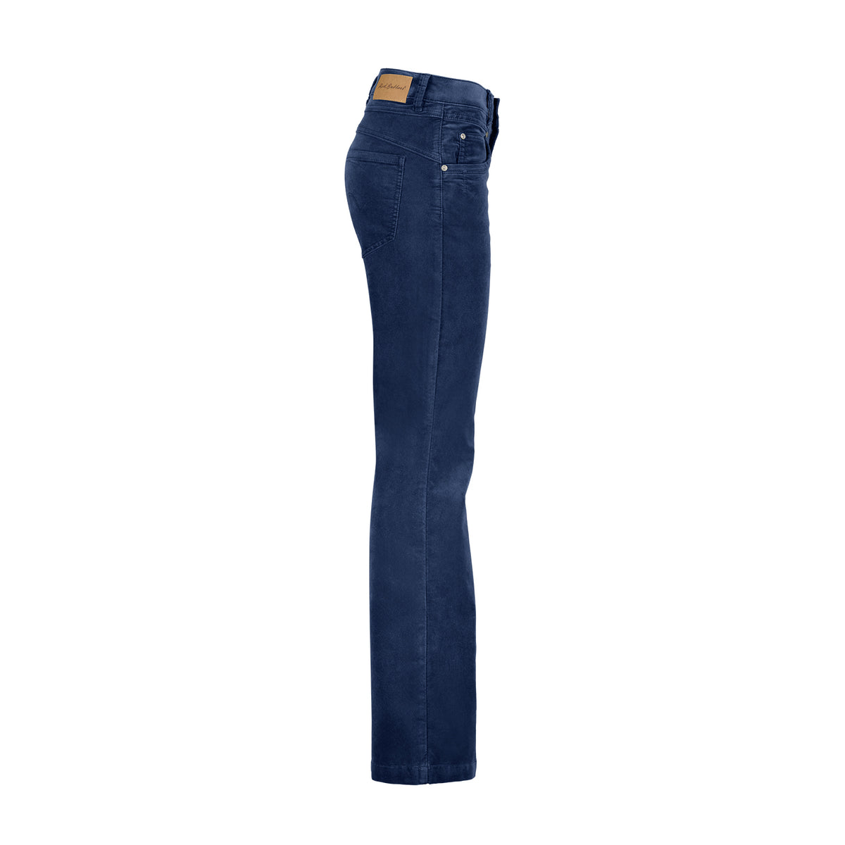 SRB4319 Jeans Pantalon Bibette Velours Bleu Bouton Rouge