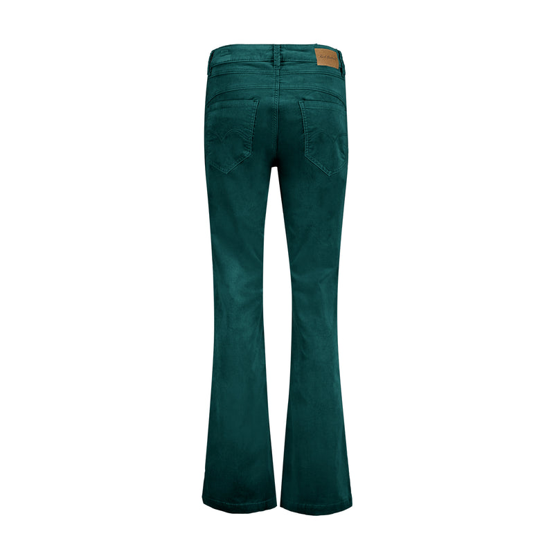 SRB4319 TEAL Bibette Velvet Trouser Red Button