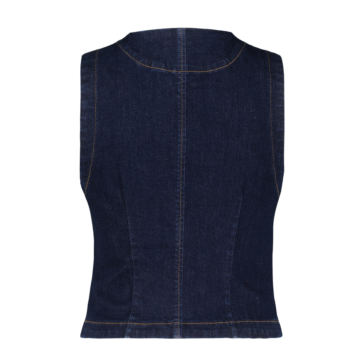 SRB4327 DARK BLUE Denim Waistcoat Red Button