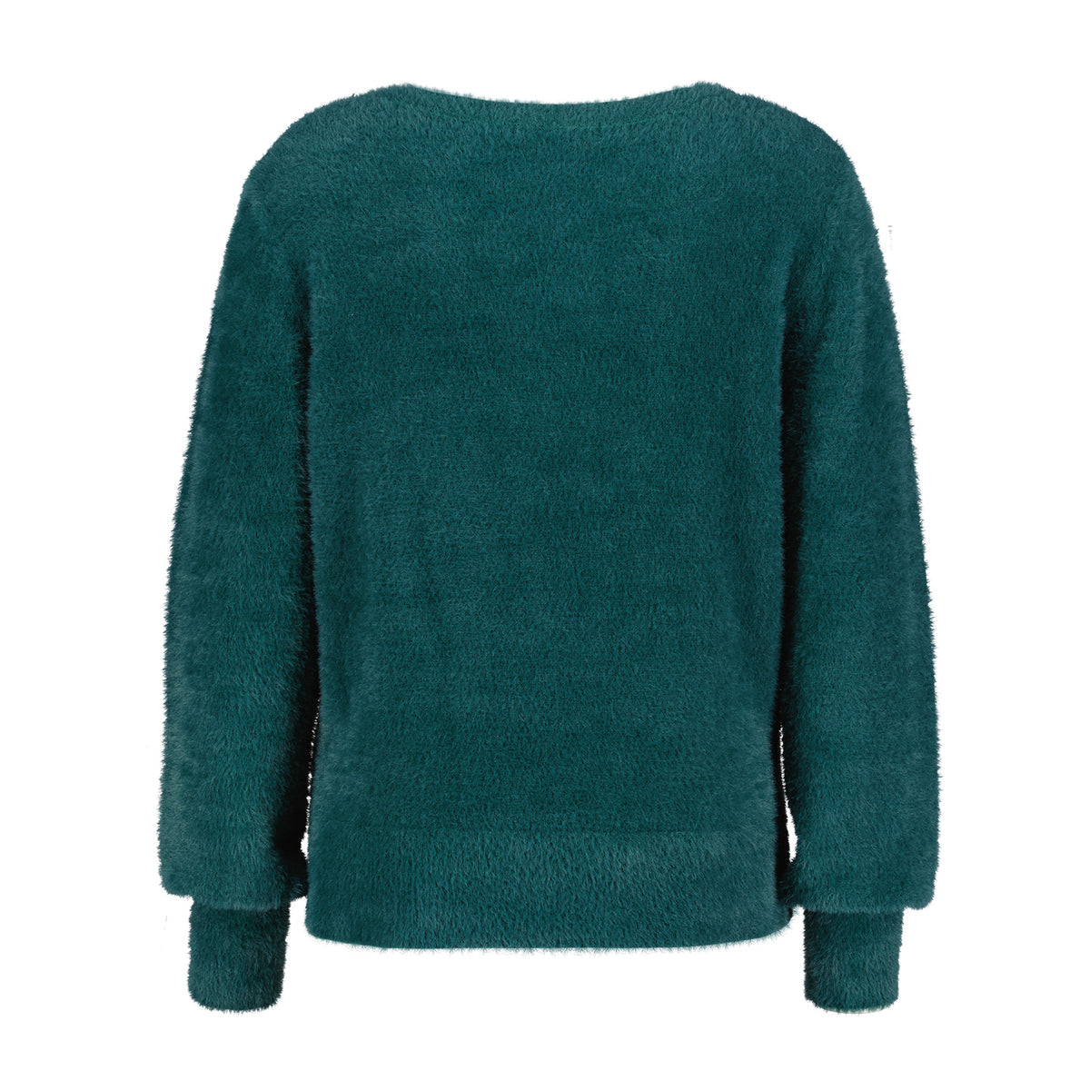 SRB4342 TEAL Bodi Fluffy Sweater Red Button