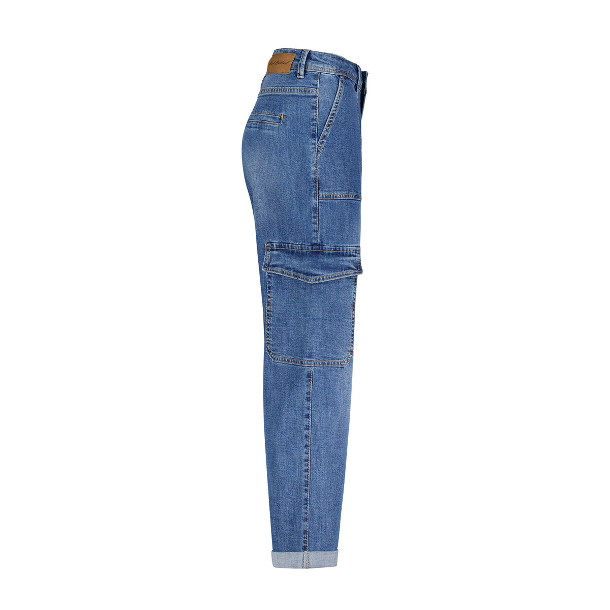 SRB4365 DARK STONE Jean Cargo Denim + Poches Bouton Rouge