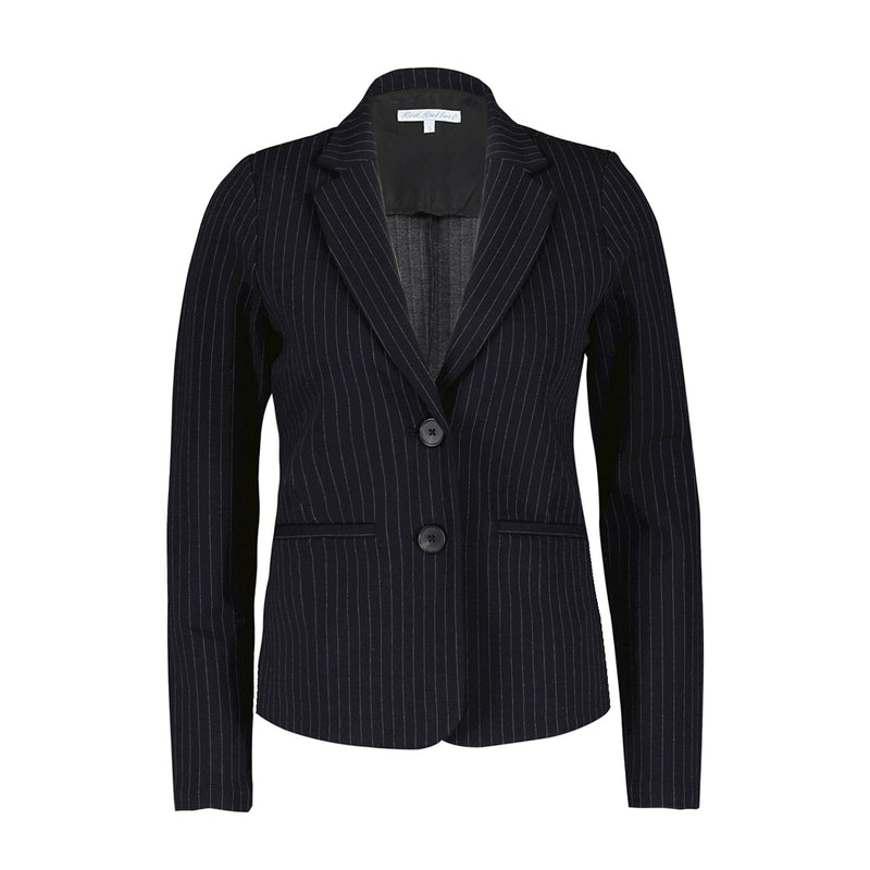 SRB4367 Black Babs Punta Pinstripe Blazer Red Button