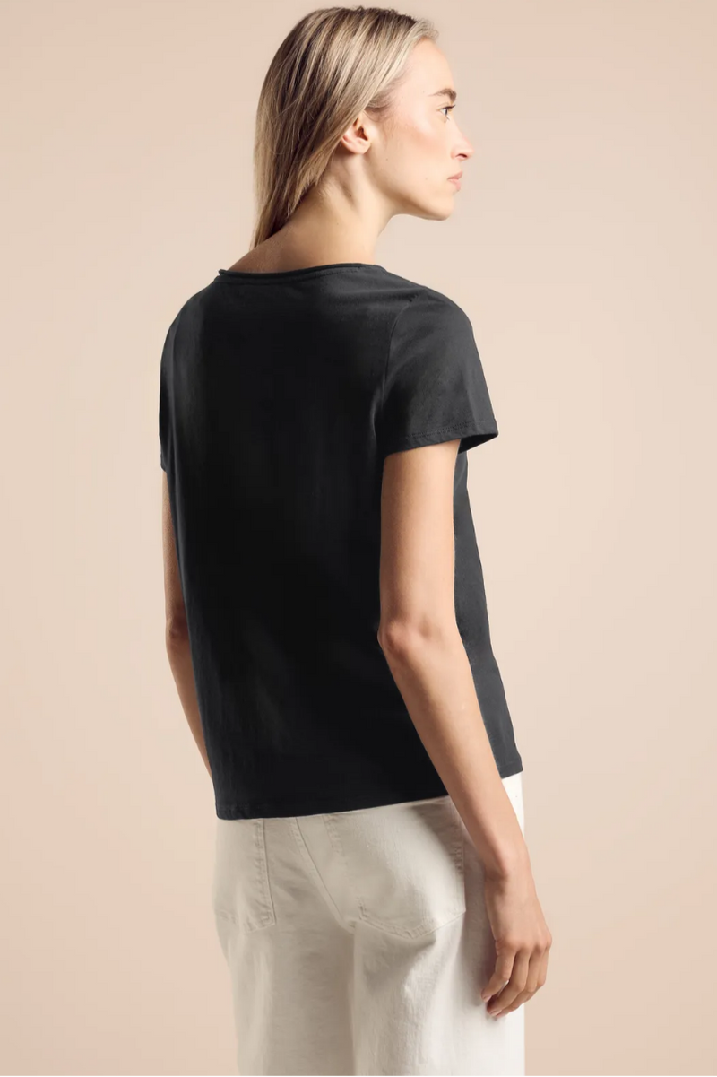 321956 Noir Basic Partprint Top Street One