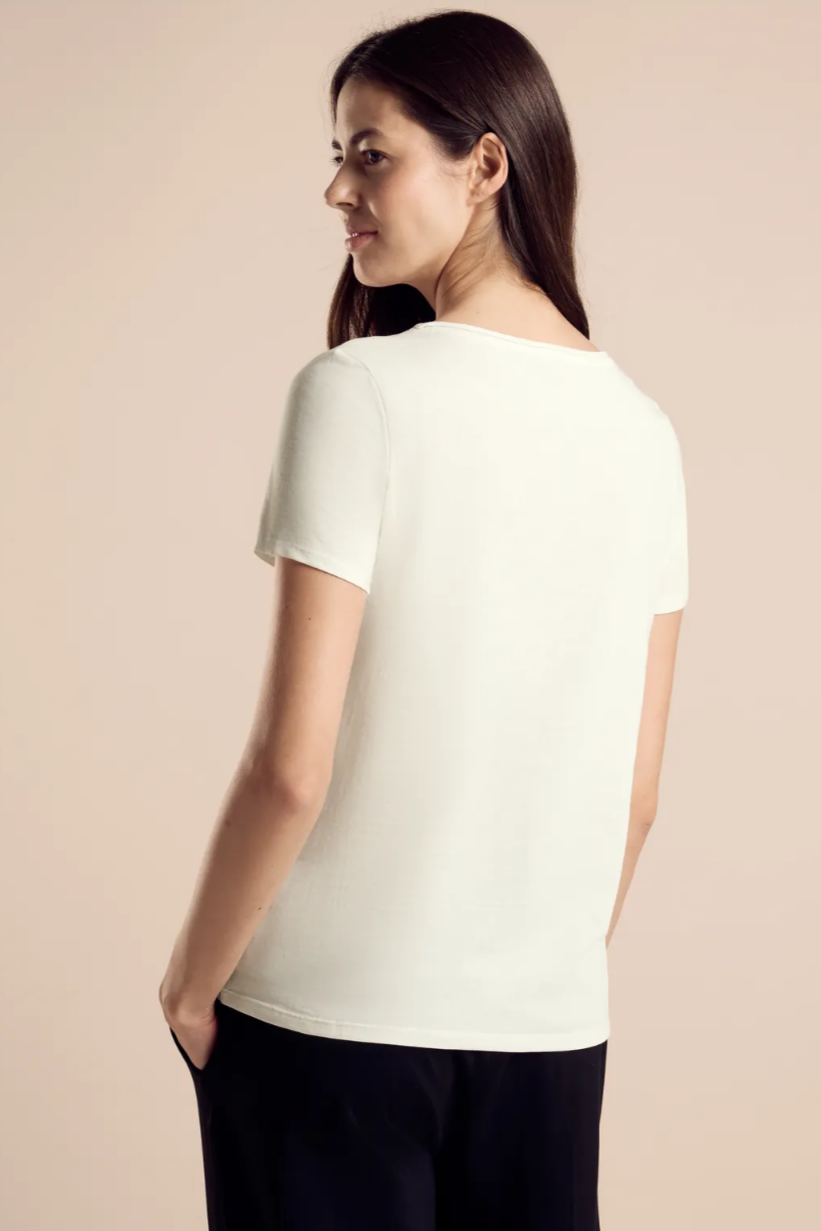 321956 OFF WHITE Basic Partprint Top Street One