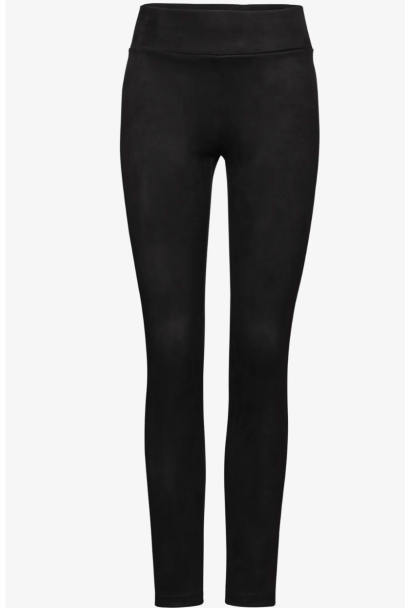 378310 Black Velour Leggings Street One