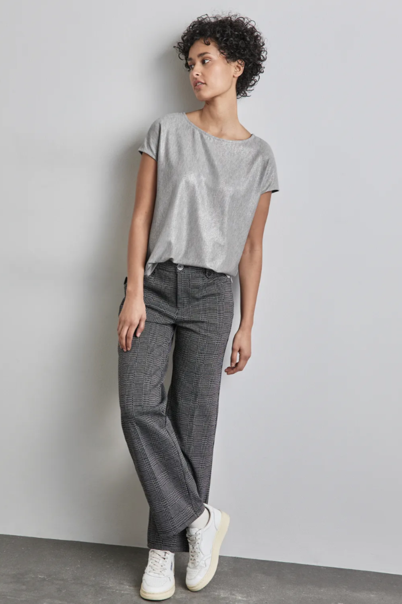 322359 Heather Grey Melange Silver Coated Top Street One