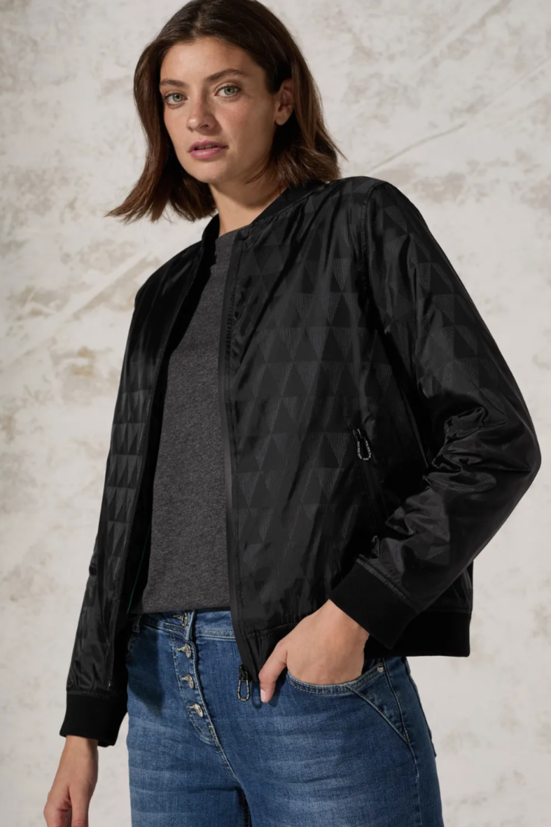 212381 Black Jaquard Blouson Jacket CECIL