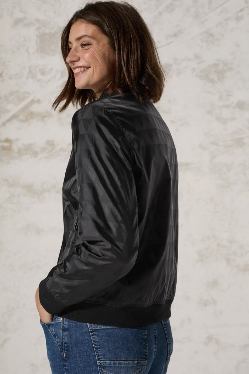 212381 Black Jaquard Blouson Jacket CECIL