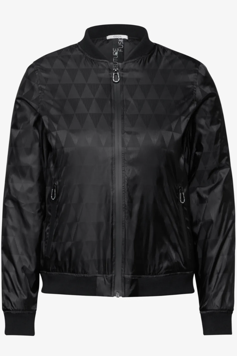 212381 Black Jaquard Blouson Jacket CECIL