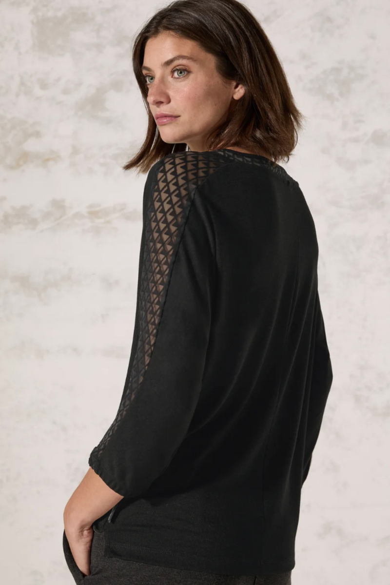 322384 Black Triangle Mesh Top CECIL