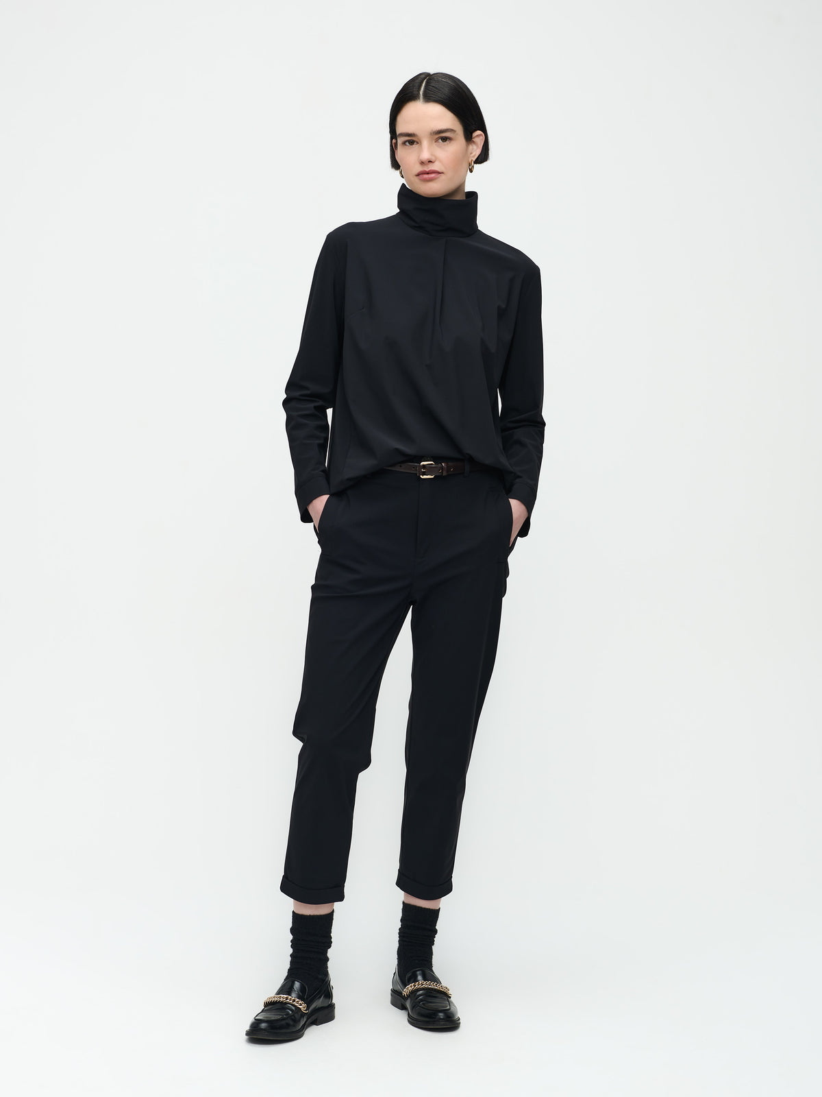 U224132 Black Lena Technical Jersey Pants Jane Lushka