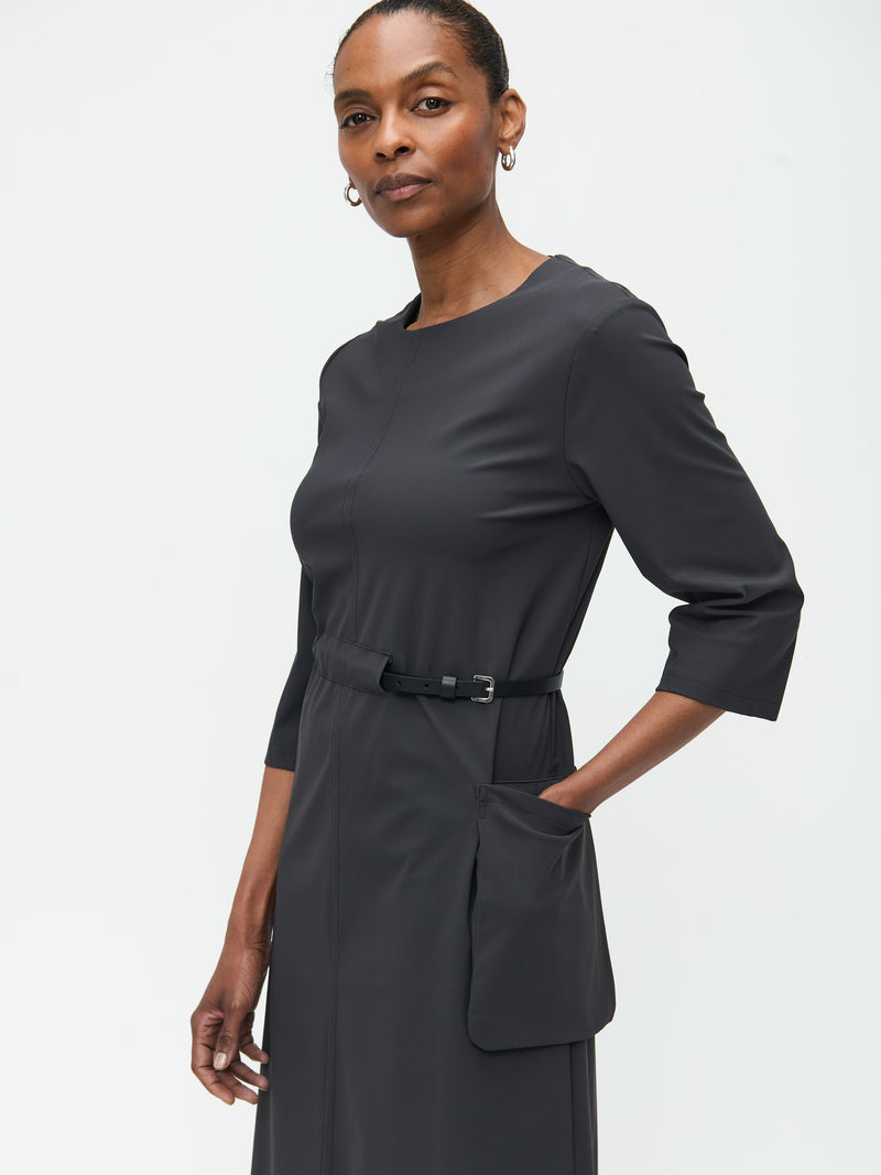 U924101 Robe Mariou GRIS FONCÉ Jersey Technique JANE LUSHKA