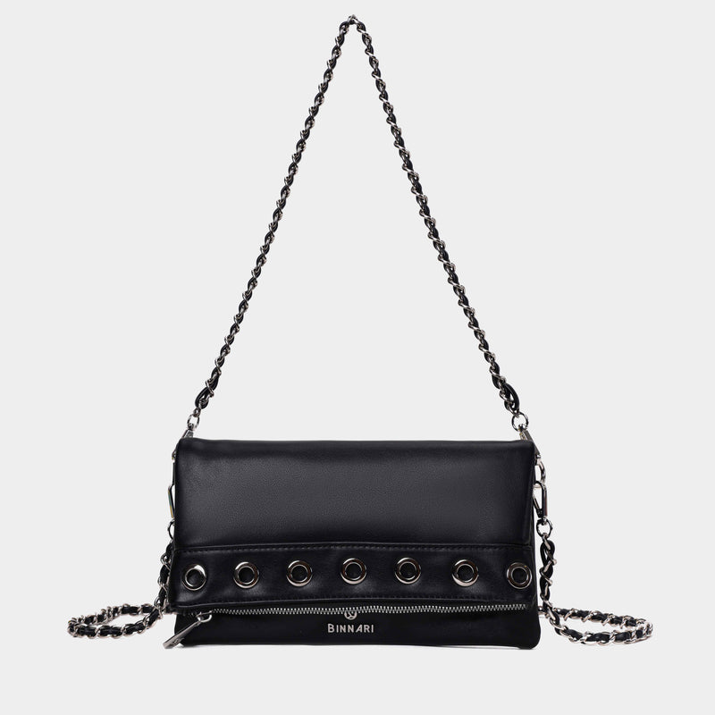 20303 Black Huelva Eyelet Shoulder Bag Binnari